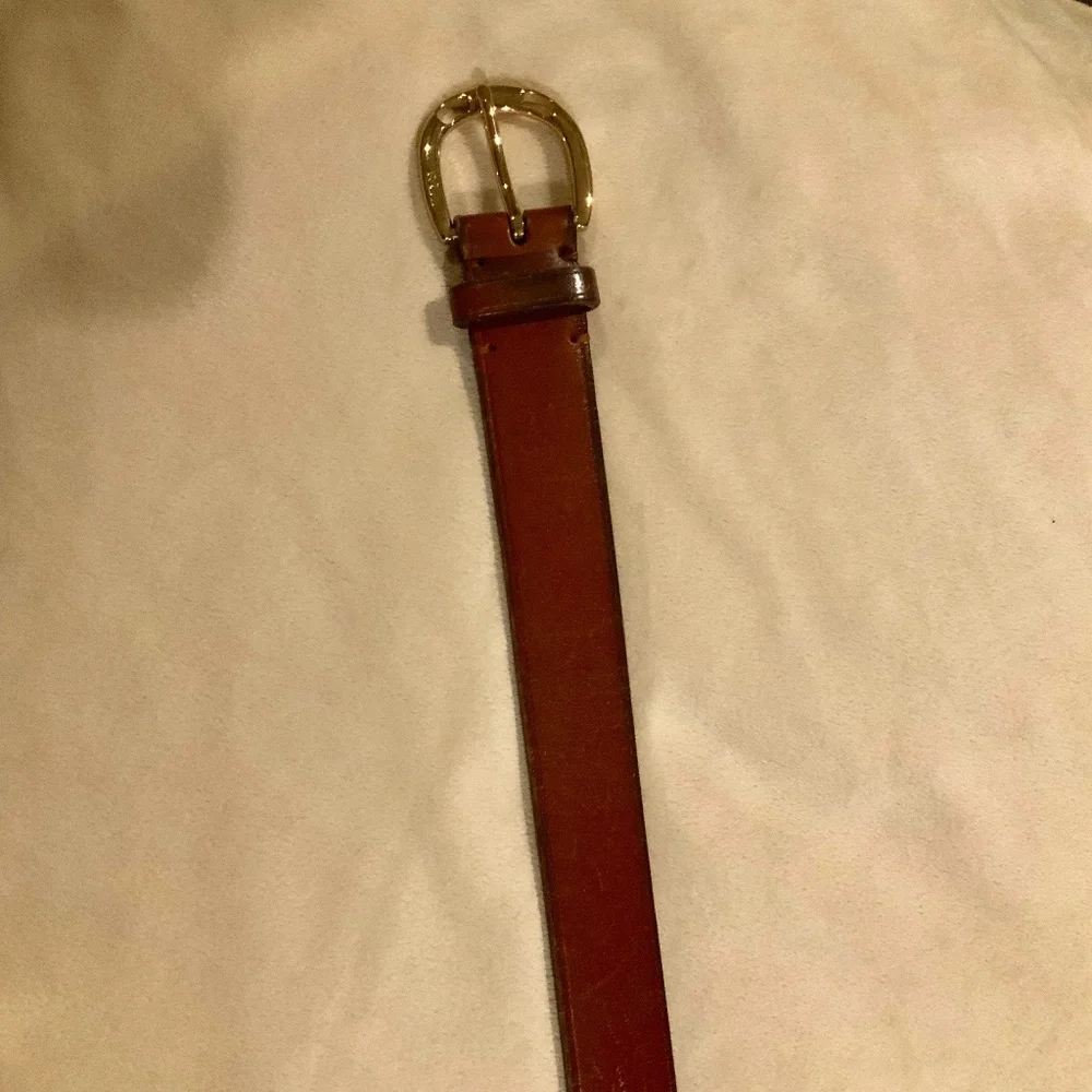 Ralph Lauren Brown L Leather Belt Classic Essential Normcore Scandi Timeless
